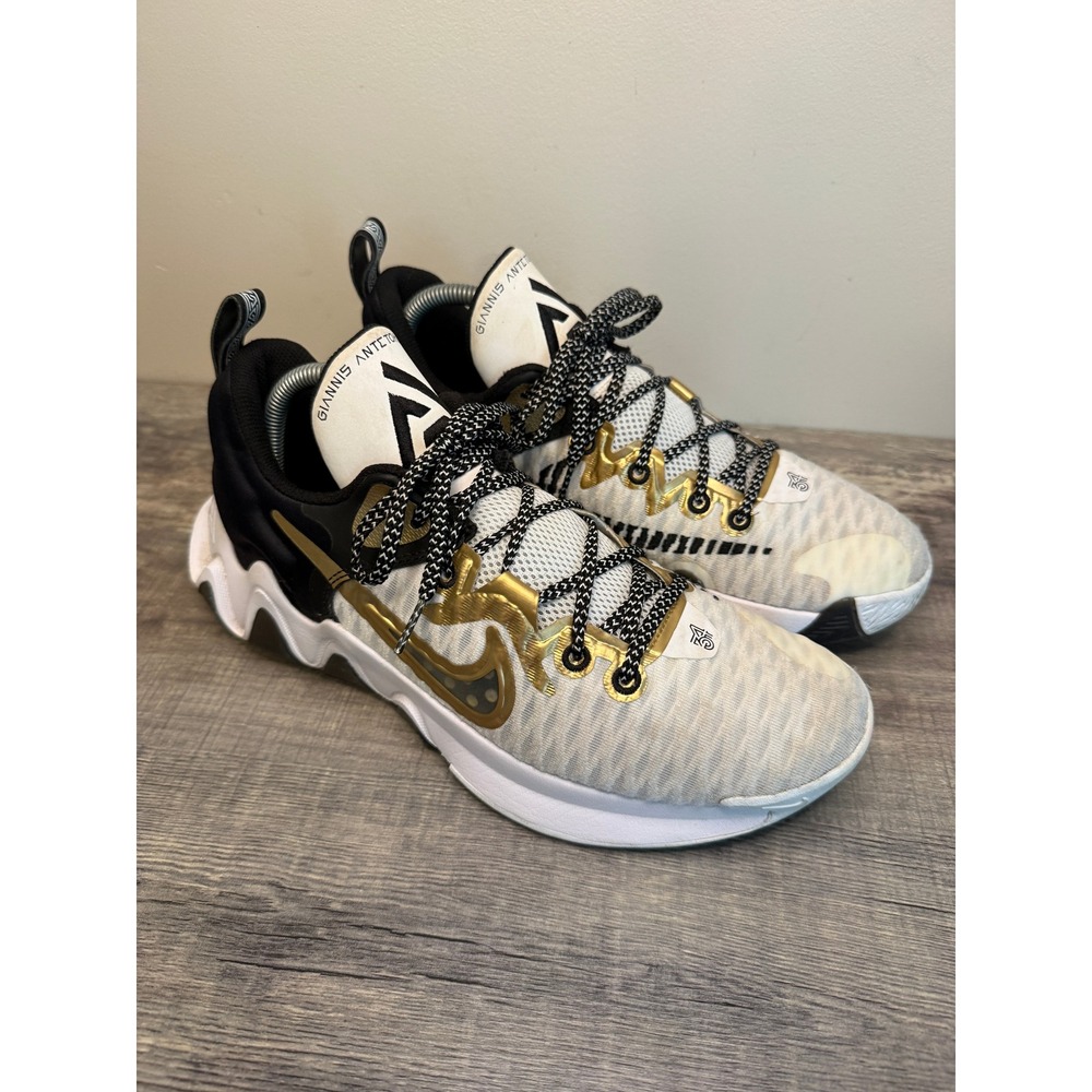 Nike Giannis Immortality White Black Gold Basketball Shoes CZ4099-100 Mens 9